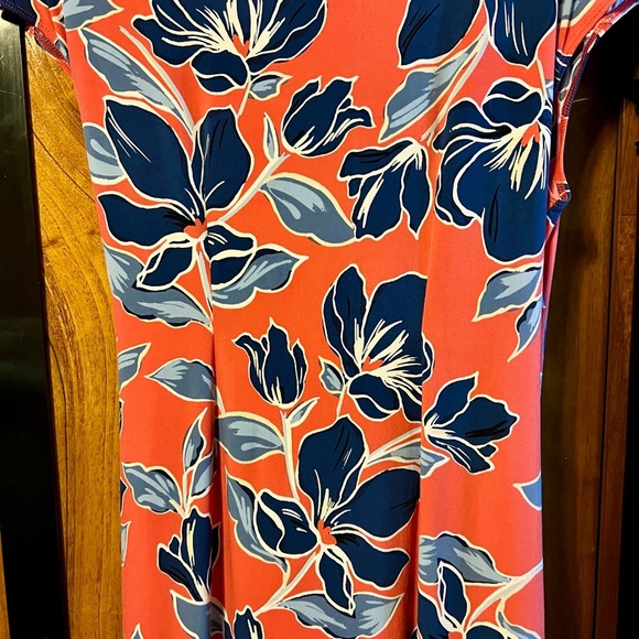 Tommy Bahama Flora Coral Pink and Blue Dress - Picture 3 of 4